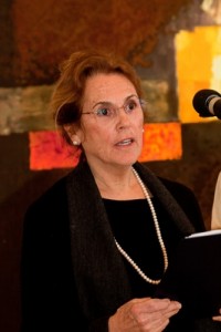 Juliet Kepes Stone speaking at the opening of the Kepes Institute, 2012