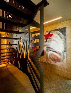 Bunker, Lincoln Miles, Architect, Stairwell Cladding in Richlite, Lisa Traxler, photography Julian Winslow